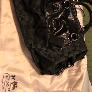 Authentic Coach patent and nylon purse